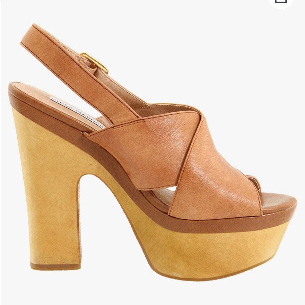 Steve Madden Maxinnee nude leather platform heels